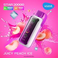 VOZOL Vape Australia - VOZOL STAR 20000 JUICY PEACH ICE 60NLTT10